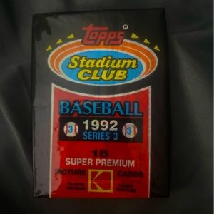 1992 Series 3 Topps Stadium Club Pack 15 Super Premium Picture Cards